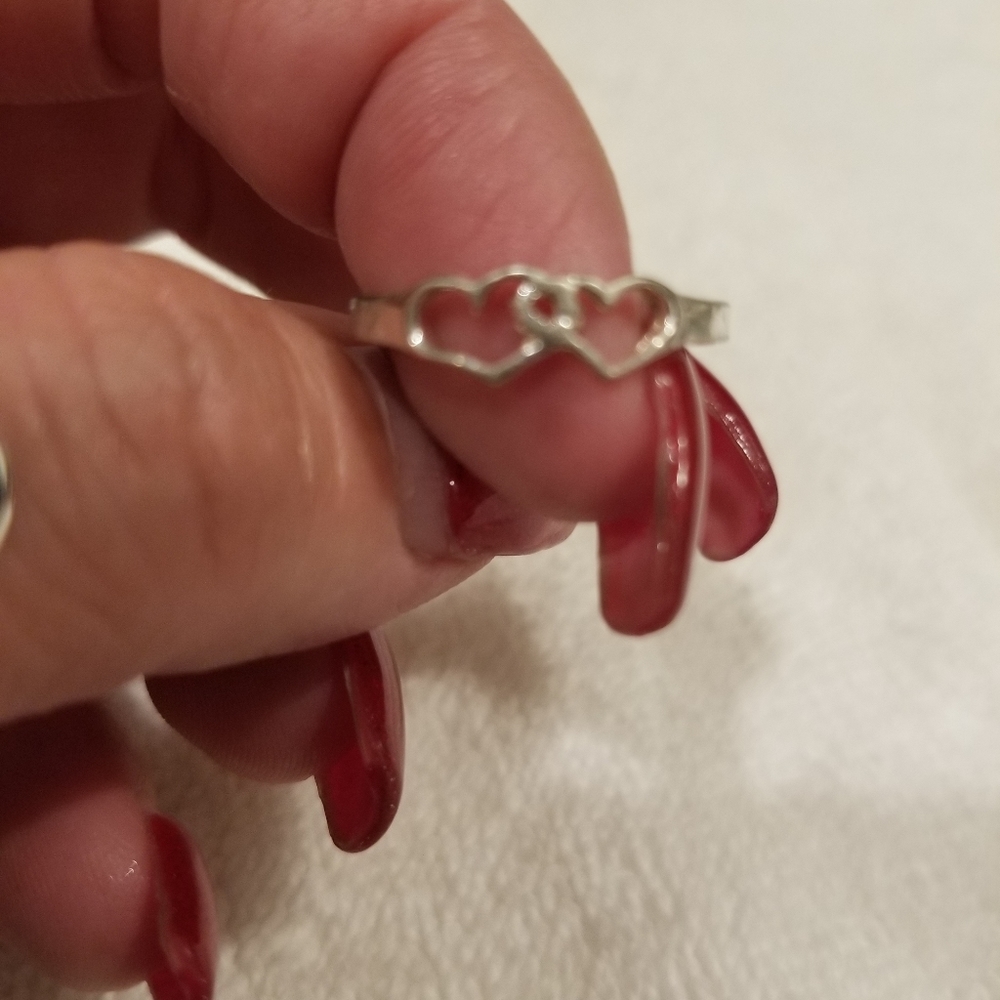 Double heart ring 6 1/2